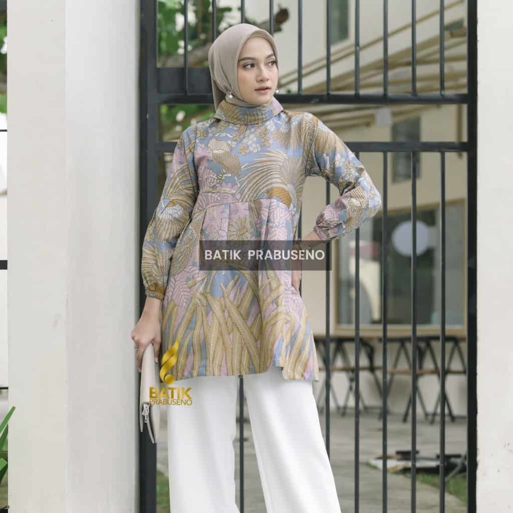 Batik Prabuseno - MILEA Tunik Batik Wanita Lengan Panjang